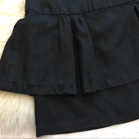 Forever 21 black linen layered ruffle mini skirt - Picture 2 of 7